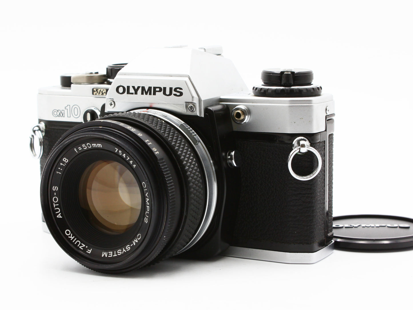 Olympus OM-10 Silver 35mm SLR Film Camera Zuiko Auto-S 50mm F1.8 Lens【Exc+3】