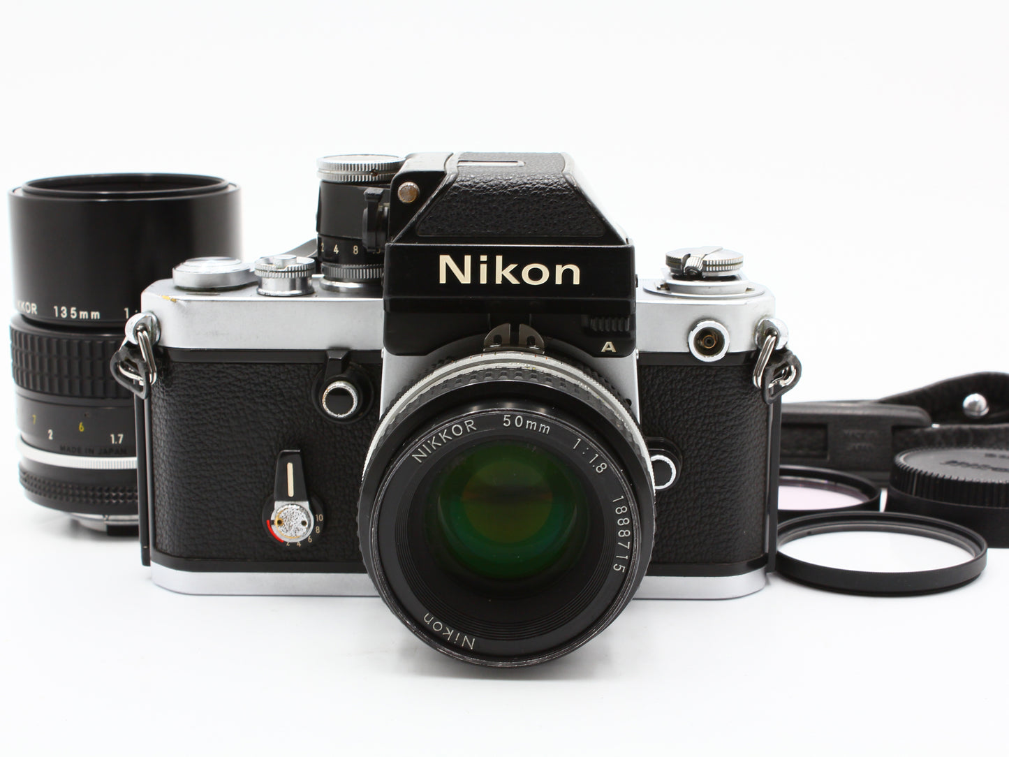 Nikon F2 Photomic Silver 35mm SLR Film Camera 50mm f/1.8 135mm f/2.8 Lens【Exc+4】
