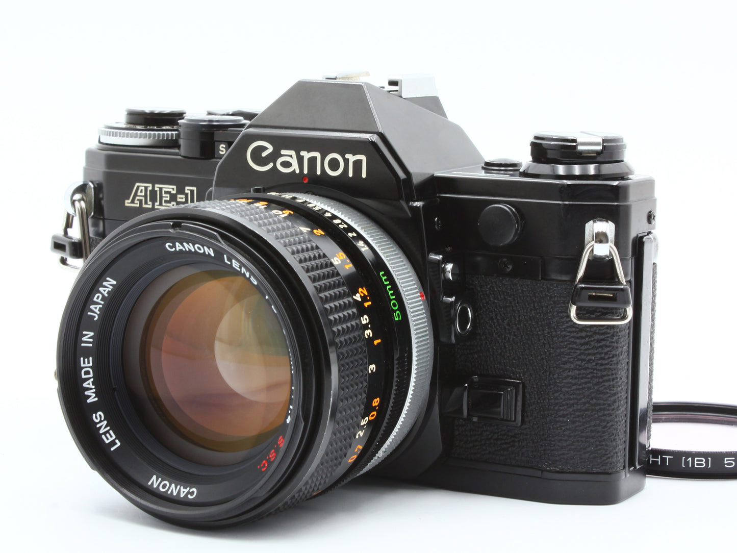 Canon AE-1 Black 35mm SLR Film Camera FD 50mm f/1.4 S.S.C. Lens【Exc+3】