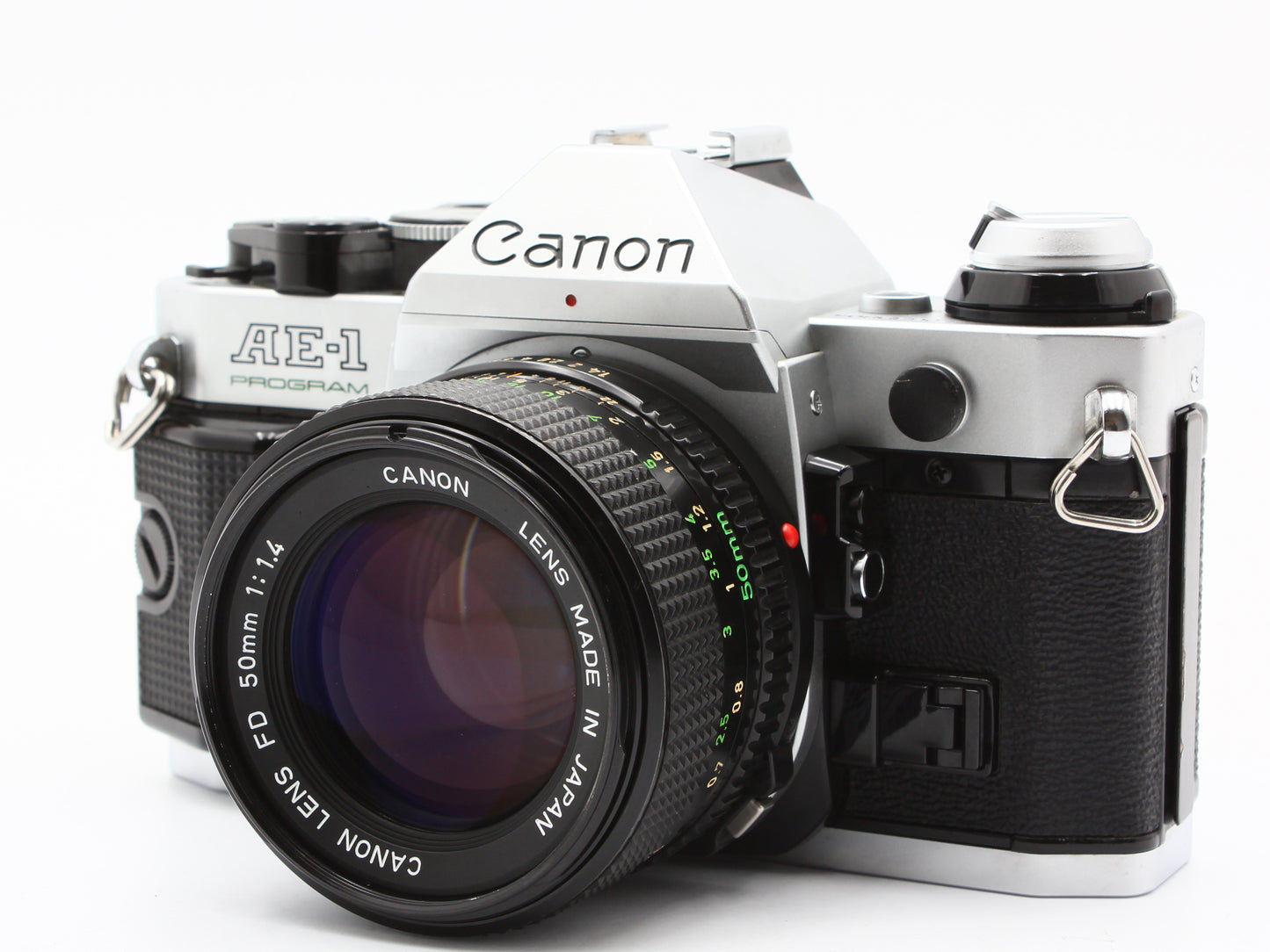 Canon AE-1 Program Silver 35mm SLR Film Camera New FD 50mm f/1.4 Lens【Exc+5】