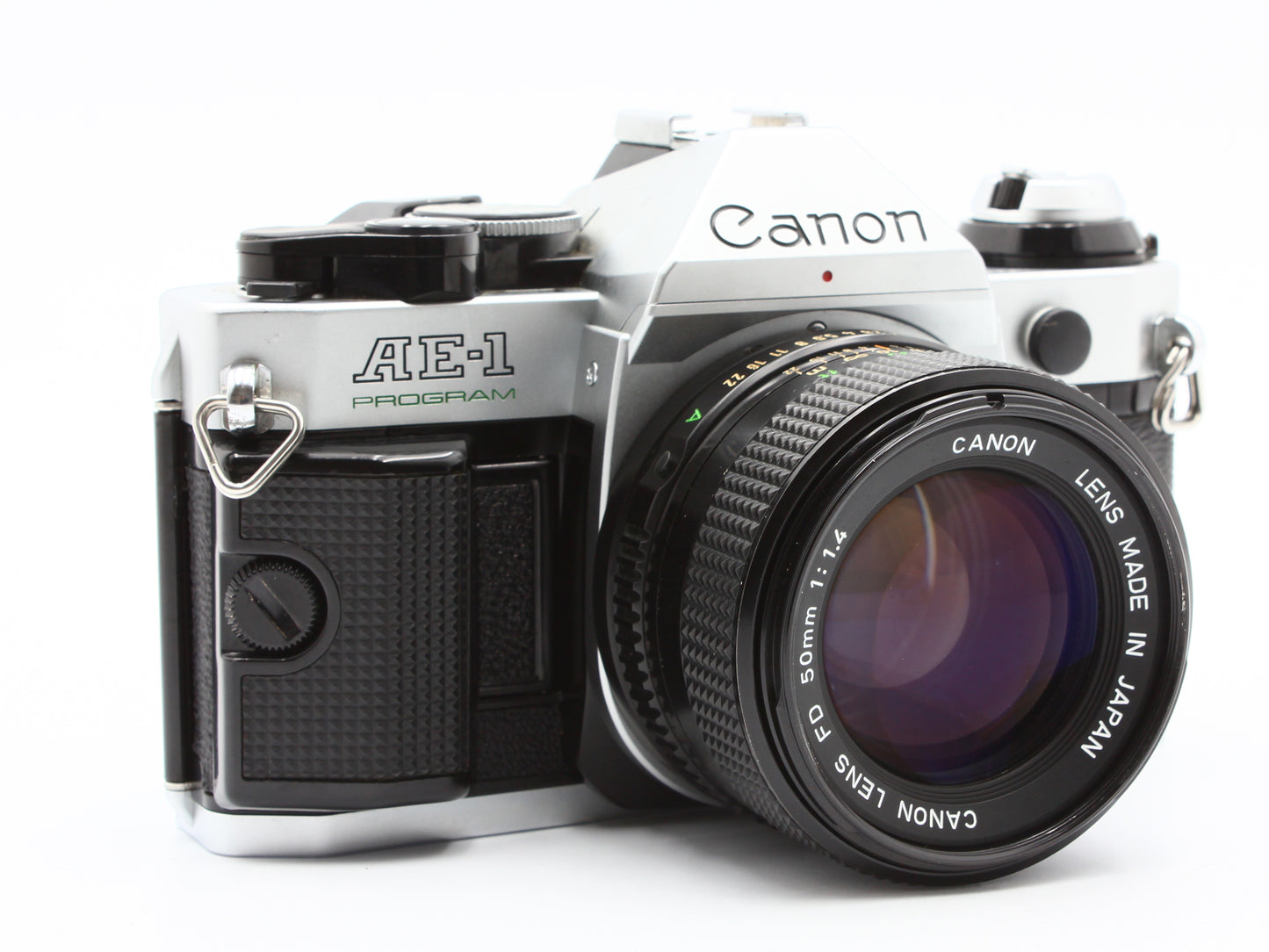 Canon AE-1 Program Silver 35mm SLR Film Camera New FD 50mm f/1.4 Lens【Exc+5】