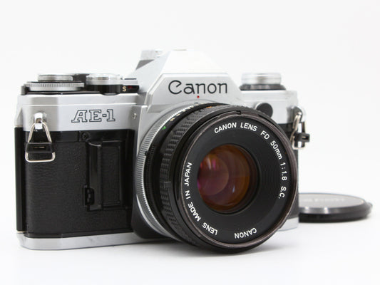 Canon AE-1 SLR 35mm Film Camera FD 50mm f/1.8 s.c. Lens from JAPAN【Exc+3】