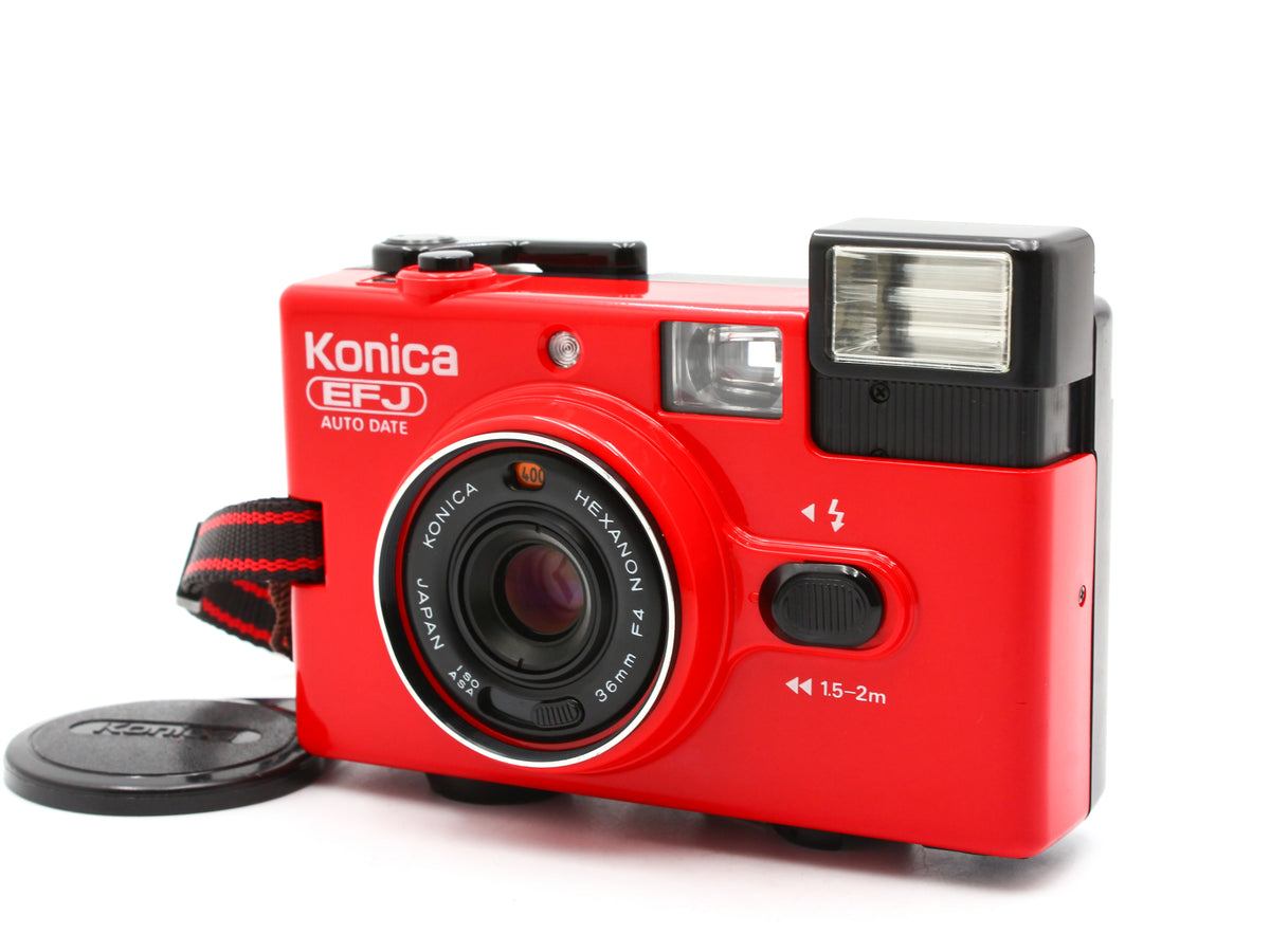 Konica EFJ Auto Date Red Hexanon 36mm f/4 35mm Film Camera From JAPAN【Exc+5】