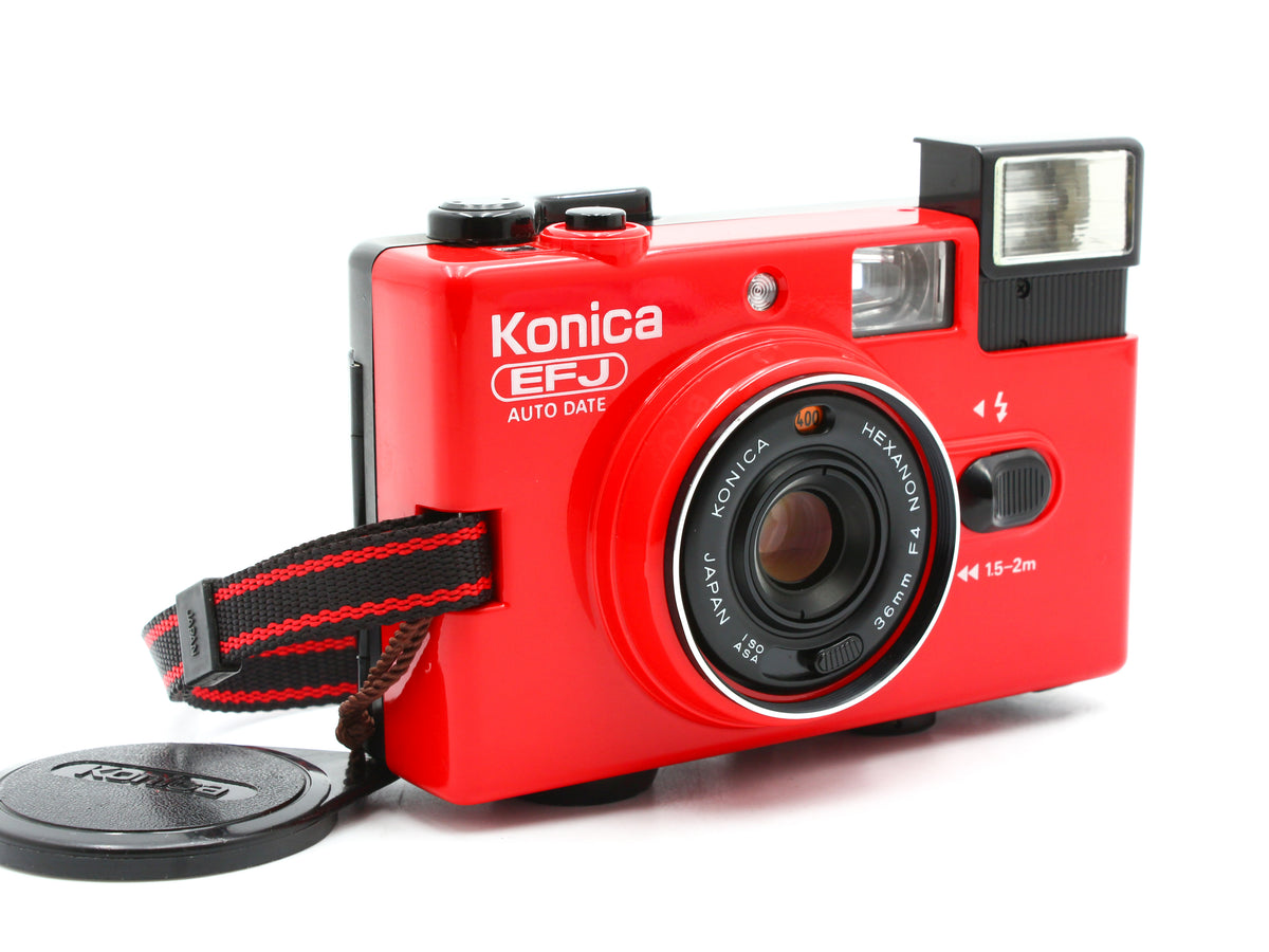 Konica EFJ Auto Date Red Hexanon 36mm f/4 35mm Film Camera From JAPAN【Exc+5】