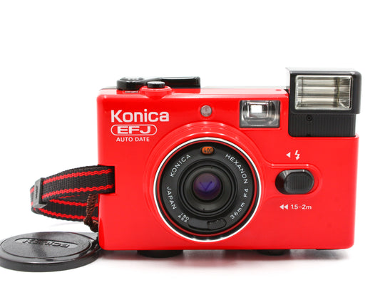 Konica EFJ Auto Date Red Hexanon 36mm f/4 35mm Film Camera From JAPAN【Exc+5】