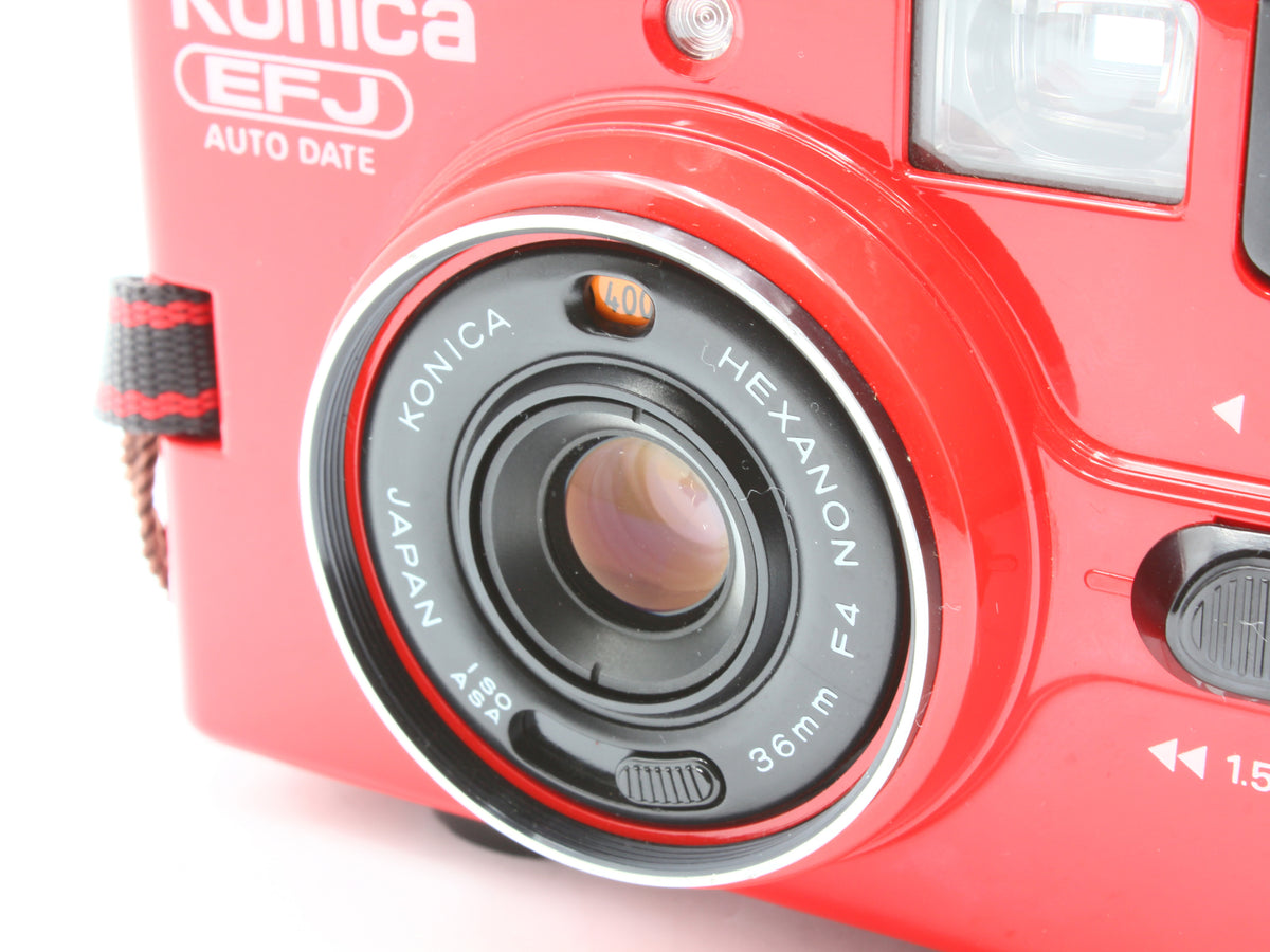 Konica EFJ Auto Date Red Hexanon 36mm f/4 35mm Film Camera From JAPAN【Exc+5】