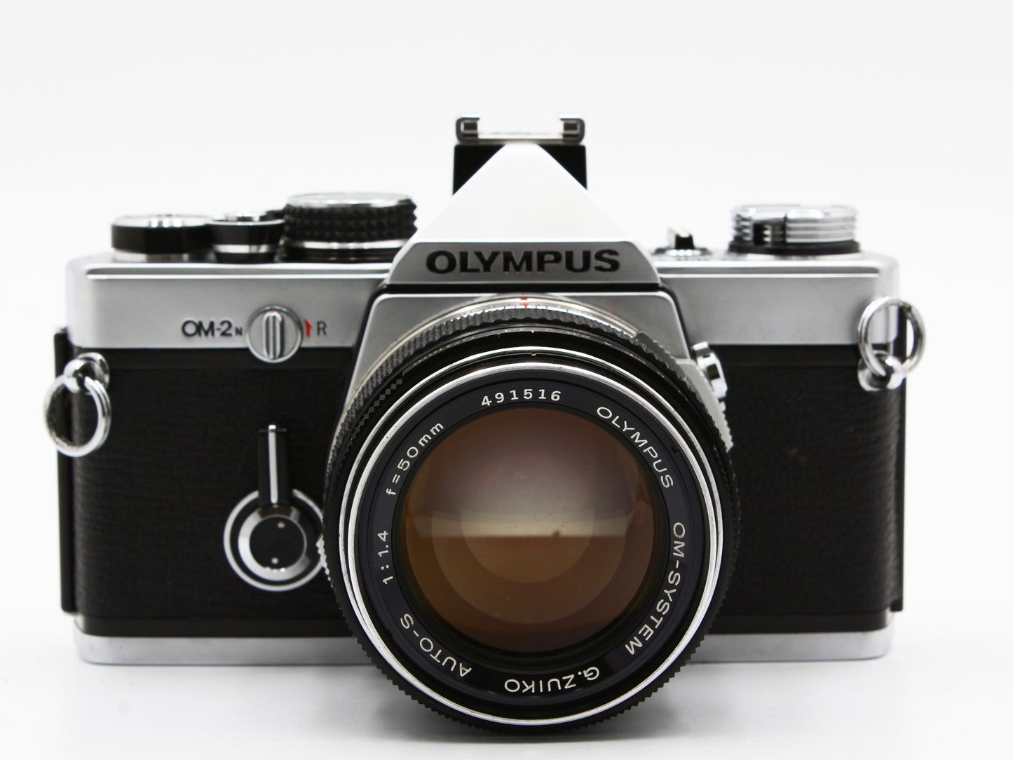 Olympus OM-2N Silver 35mm SLR Film Camera Zuiko Auto-S 50mm f/1.4 Lens【Exc+3】