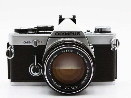 Olympus OM-2N Silver 35mm SLR Film Camera Zuiko Auto-S 50mm f/1.4 Lens【Exc+3】