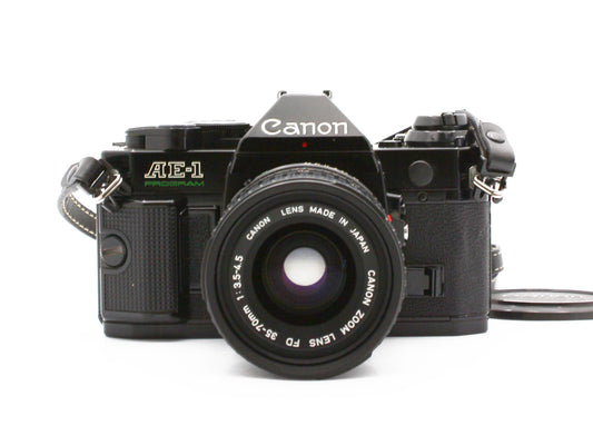 Canon AE-1 35mm SLR Film Camera FD 35-70mm f/3.5-4.5 Lens JAPAN【VeryGood】