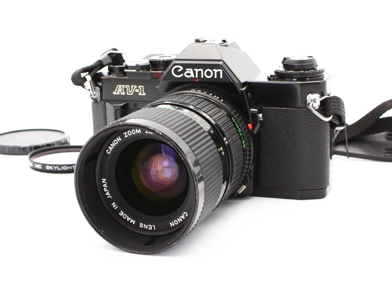 Canon AV-1 Black SLR Film Camera New FD 35-70mm f/4 MF Zoom Lens Japan【Exc+4】