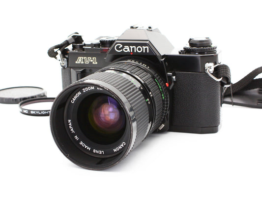 Canon AV-1 Black SLR Film Camera New FD 35-70mm f/4 MF Zoom Lens Japan【Exc+4】
