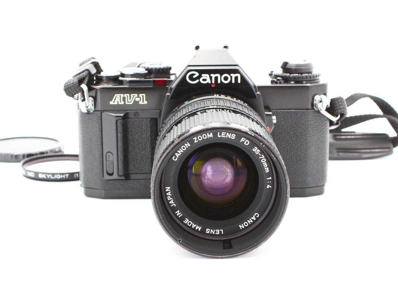 Canon AV-1 Black SLR Film Camera New FD 35-70mm f/4 MF Zoom Lens Japan【Exc+4】