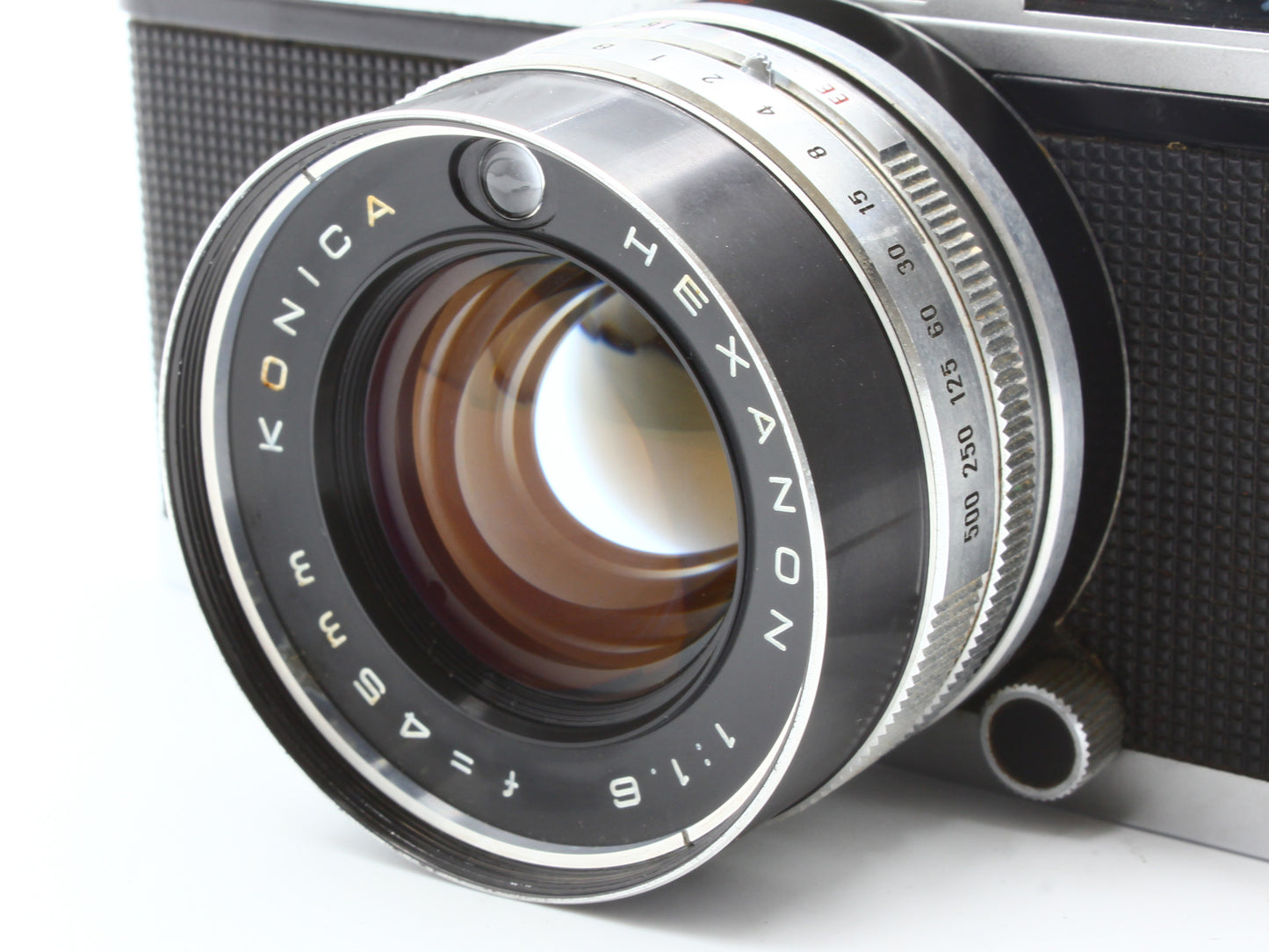 KONICA Auto S1.6 Rangefinder Camera Hexanon 45mm f/1.6 Lens from JAPAN【VeryGood】
