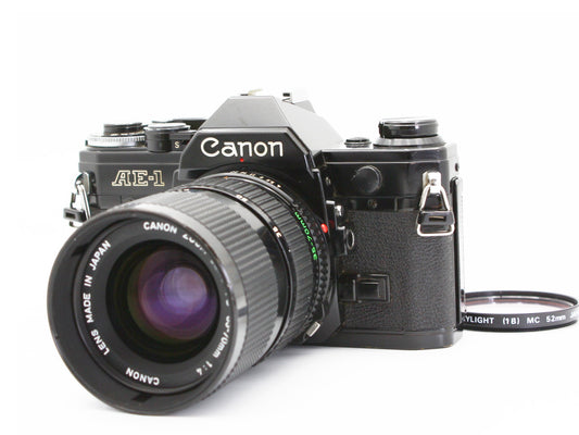 Canon AE-1 SLR Film Camera Black New FD 35-70mm f/4 Zoom Lens from JAPAN【Exc+3】
