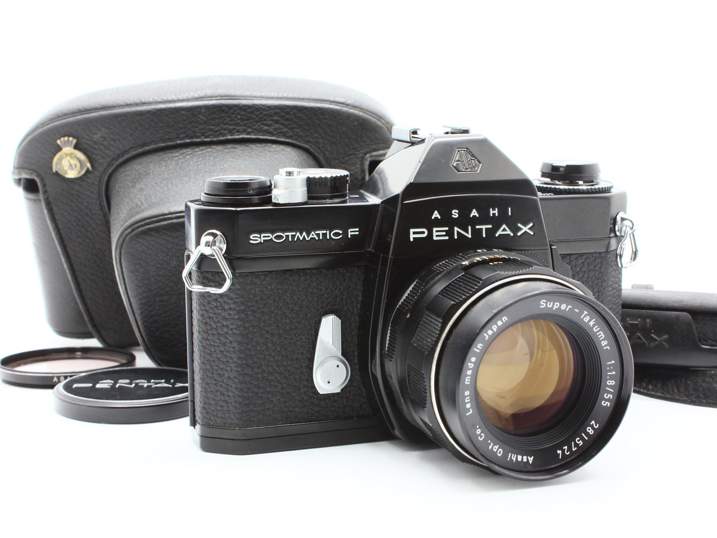 Asahi Pentax Spotmatic F Black SLR Super-Takumar 55mm f1.8 Lens【Very Good】