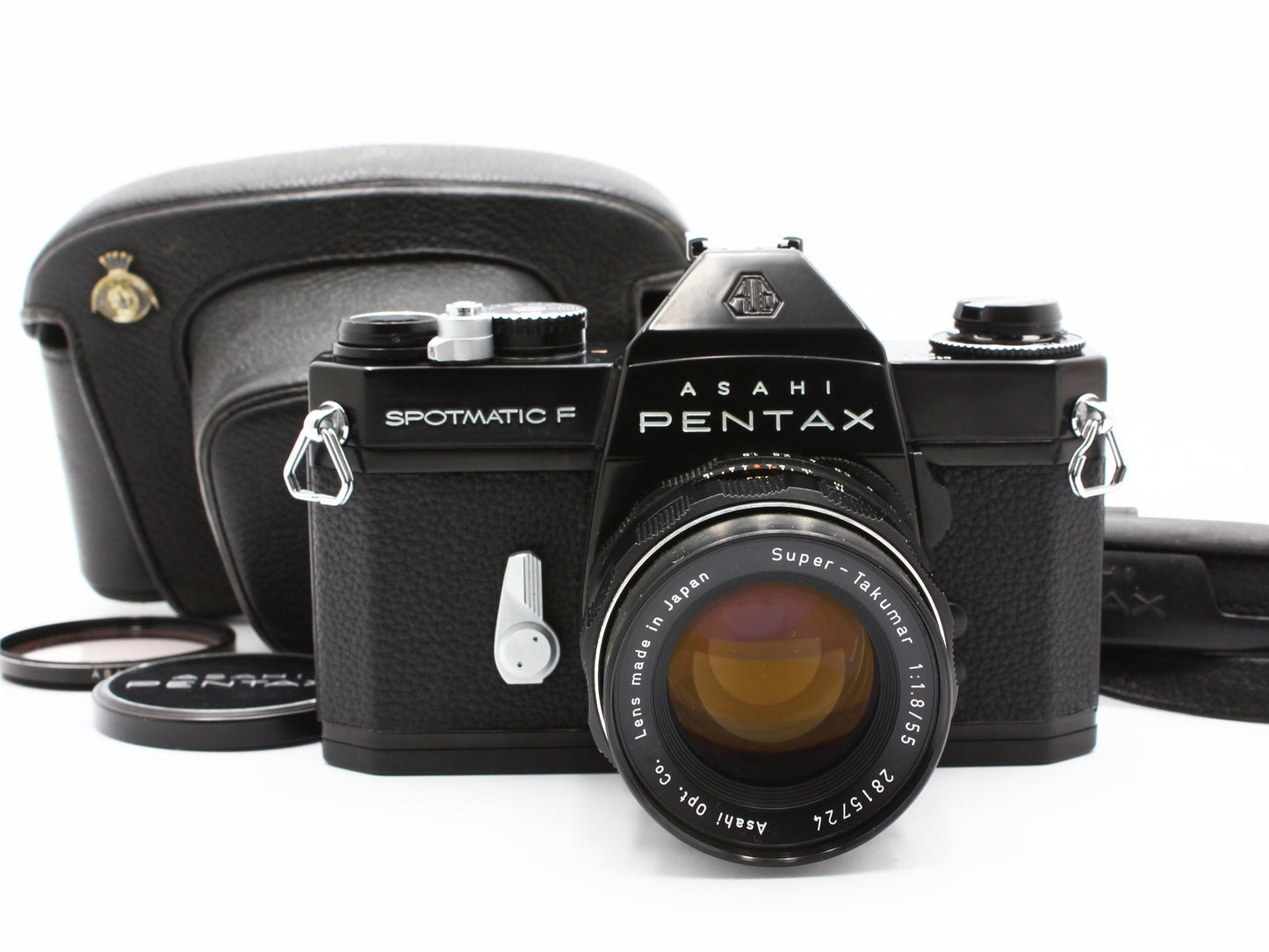 Asahi Pentax Spotmatic F Black SLR Super-Takumar 55mm f1.8 Lens【Very Good】