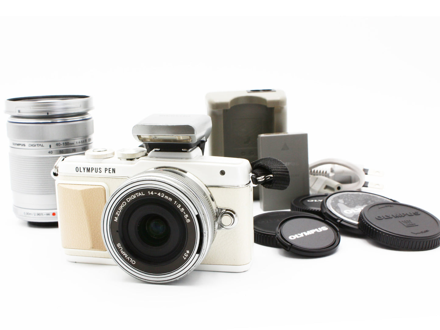 OLYMPUS PEN Lite E-PL7 Digital Camera 14-42mm 40-150mm Lens from JAPAN【VeryGood】