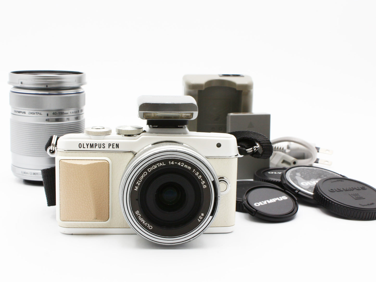 OLYMPUS PEN Lite E-PL7 Digital Camera 14-42mm 40-150mm Lens from JAPAN【VeryGood】