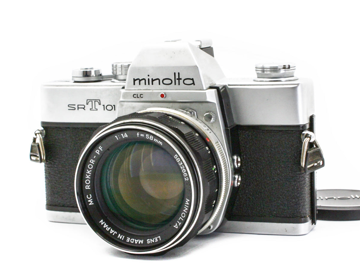 MINOLTA SRT101 SLR 35mm Film Camera MC ROKKOR-PF 58mm f/1.4 Lens JAPAN【VeryGood】