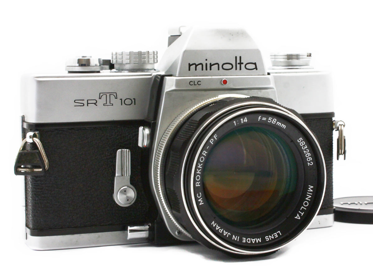 MINOLTA SRT101 SLR 35mm Film Camera MC ROKKOR-PF 58mm f/1.4 Lens JAPAN【VeryGood】