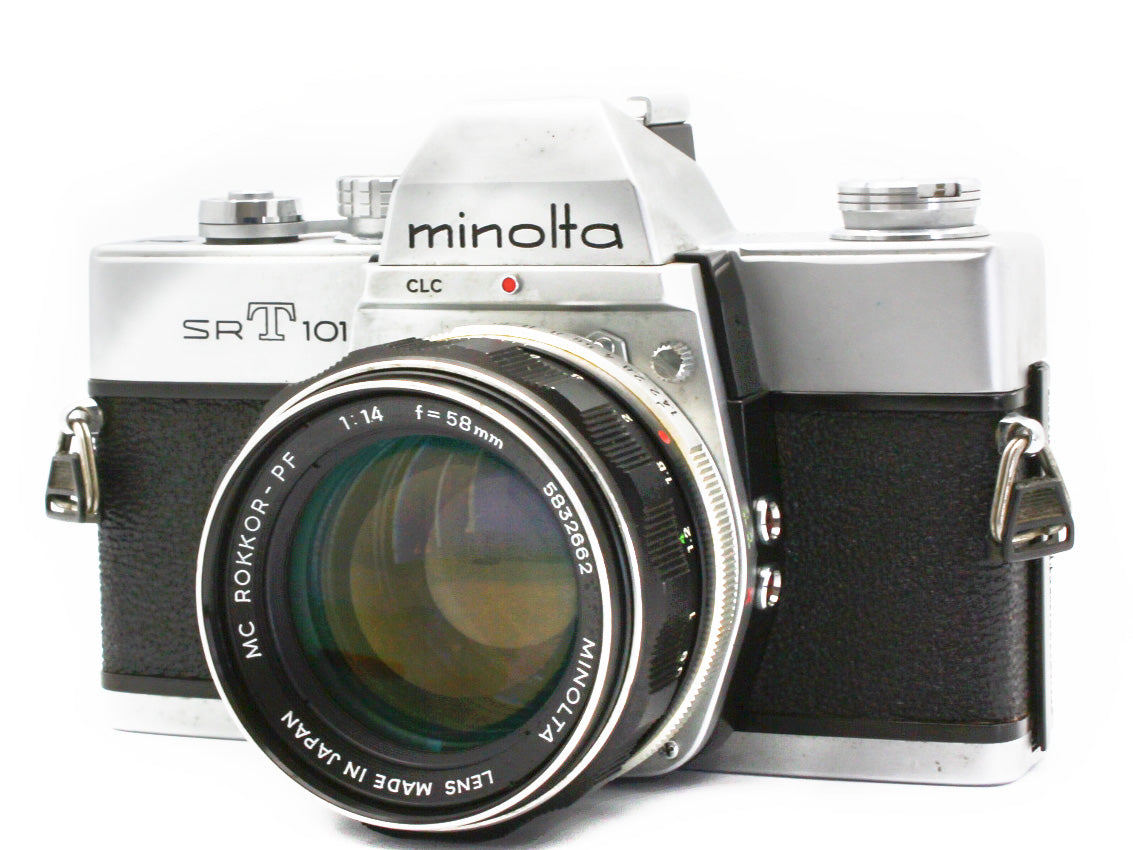 MINOLTA SRT101 SLR 35mm Film Camera MC ROKKOR-PF 58mm f/1.4 Lens JAPAN【VeryGood】