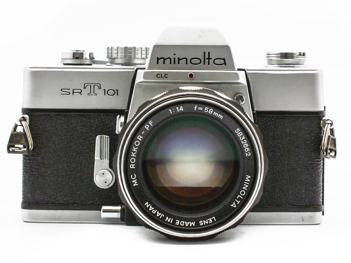 MINOLTA SRT101 SLR 35mm Film Camera MC ROKKOR-PF 58mm f/1.4 Lens JAPAN【VeryGood】