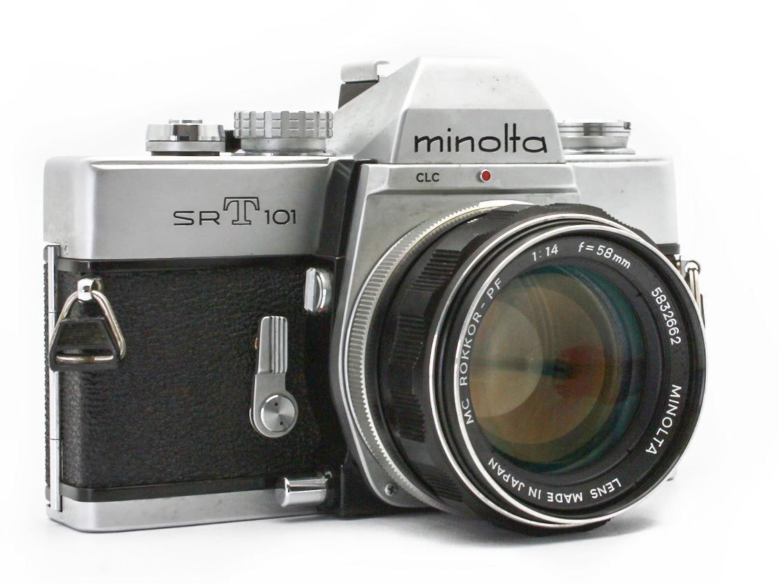 MINOLTA SRT101 SLR 35mm Film Camera MC ROKKOR-PF 58mm f/1.4 Lens JAPAN【VeryGood】